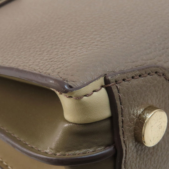 MICHAEL KORS Handbag leather gray logoMetal 2WAY Women Used Authentic