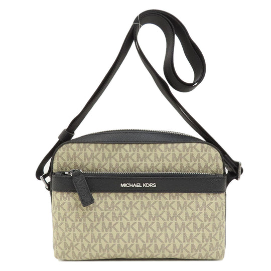 MICHAEL KORS Shoulder Bag leather beige MK signature Women Used Authentic