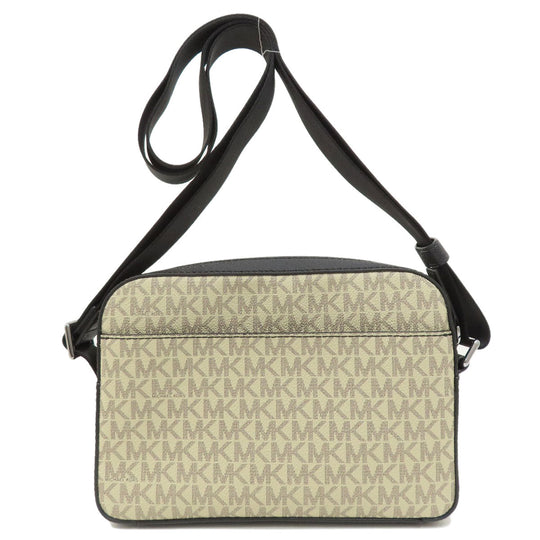 MICHAEL KORS Shoulder Bag leather beige MK signature Women Used Authentic