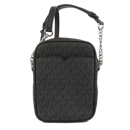 MICHAEL KORS Shoulder Bag PVC black MK signature Women Used Authentic
