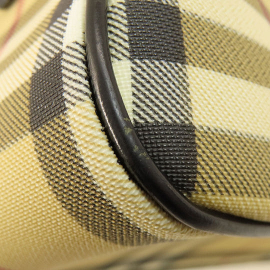 BURBERRY Handbag PVC beige Nova Check Women Used Authentic