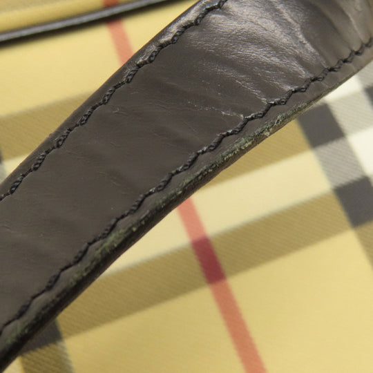 BURBERRY Handbag PVC beige Nova Check Women Used Authentic