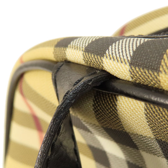 BURBERRY Handbag PVC beige Nova Check Women Used Authentic