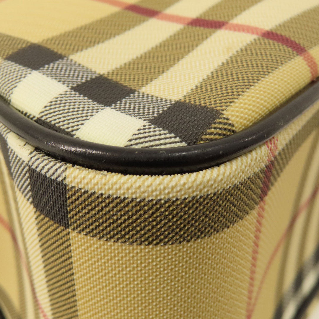BURBERRY Handbag PVC beige Nova Check Women Used Authentic