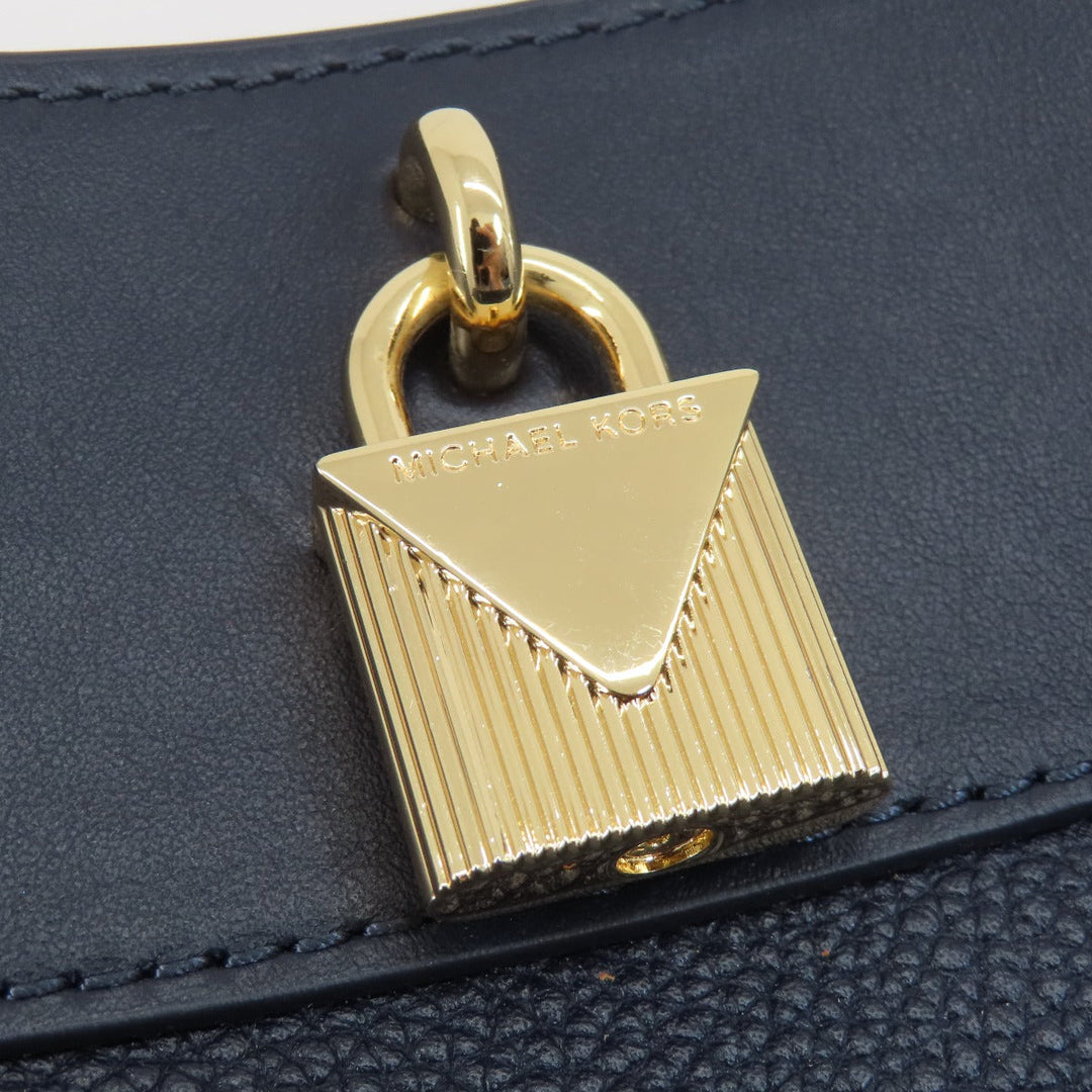 MICHAEL KORS Tote Bag leather Navy 2WAY Women Used Authentic