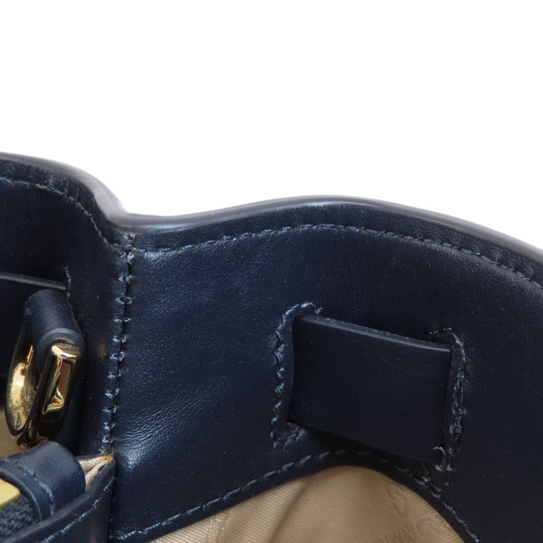 MICHAEL KORS Tote Bag leather Navy 2WAY Women Used Authentic