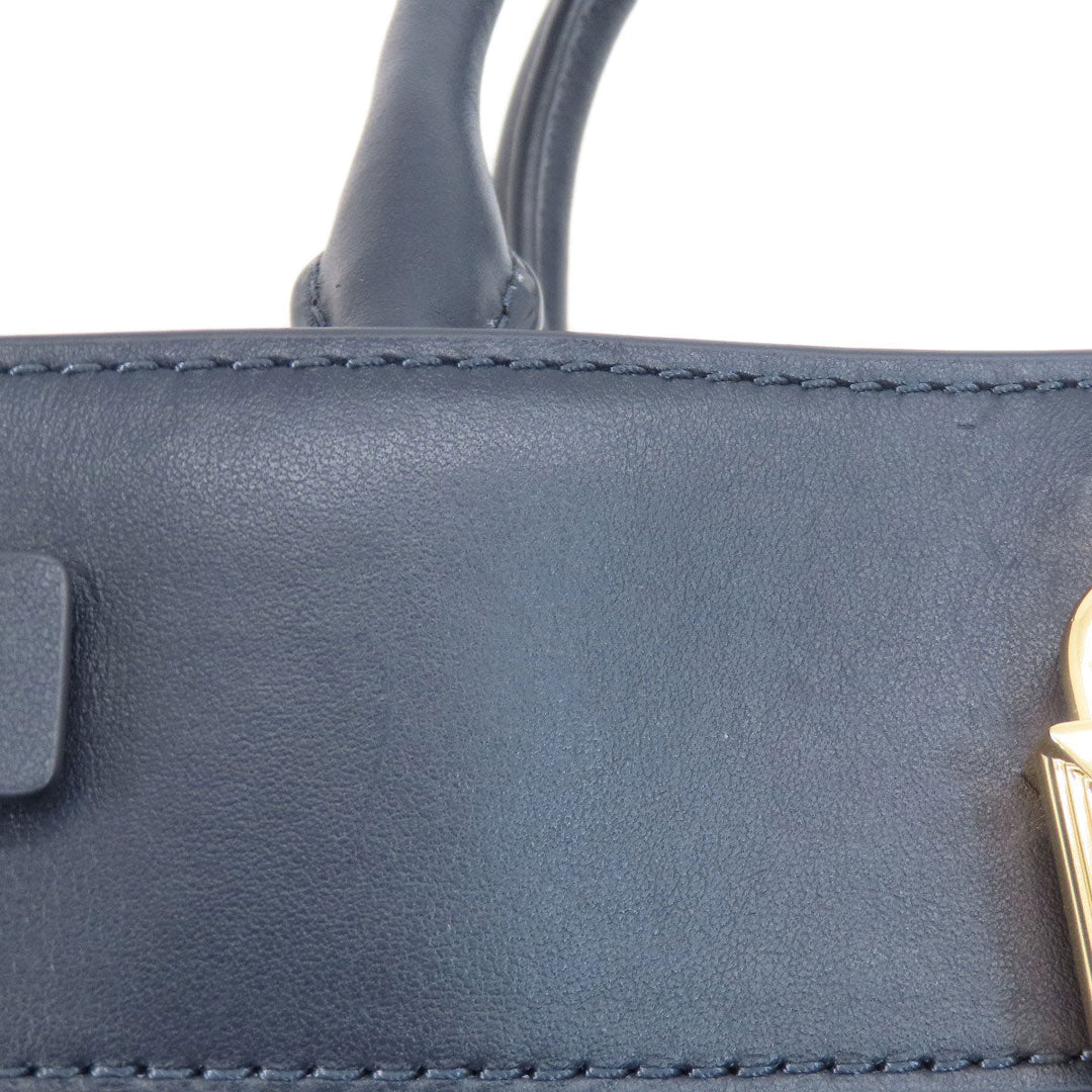 MICHAEL KORS Tote Bag leather Navy 2WAY Women Used Authentic