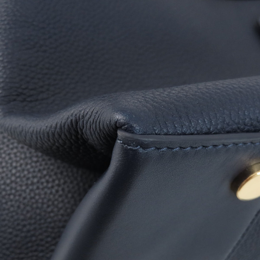 MICHAEL KORS Tote Bag leather Navy 2WAY Women Used Authentic