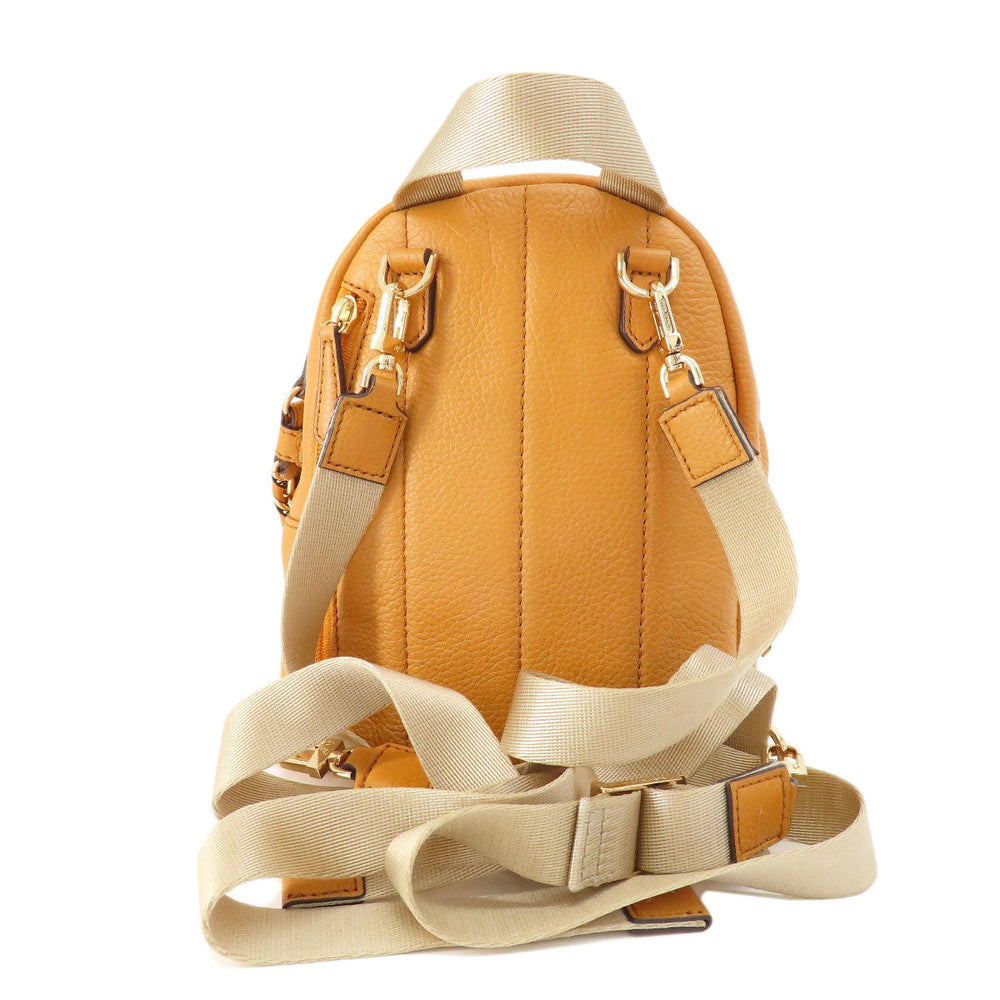 MICHAEL KORS Backpack leather yellow logo Women Used Authentic