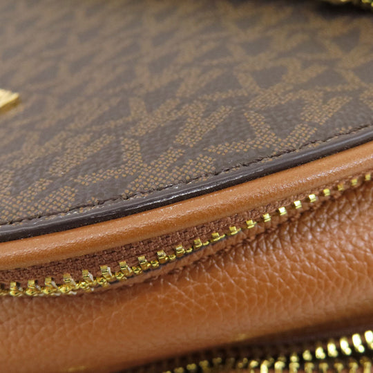 MICHAEL KORS Backpack PVC Brown MK signature Women Used Authentic