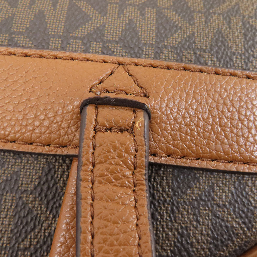 MICHAEL KORS Backpack PVC Brown MK signature Women Used Authentic