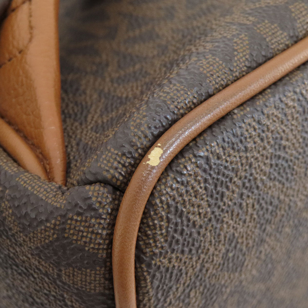 MICHAEL KORS Backpack PVC Brown MK signature Women Used Authentic