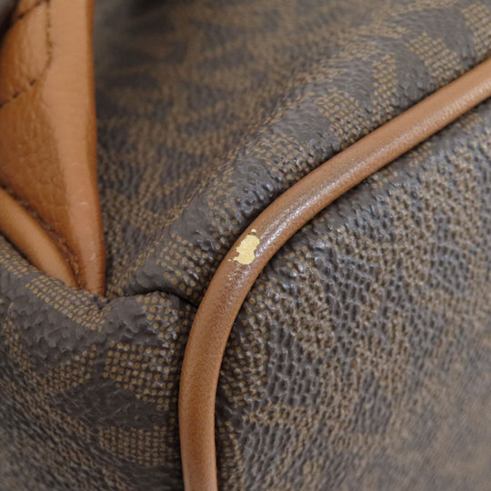 MICHAEL KORS Backpack PVC Brown MK signature Women Used Authentic