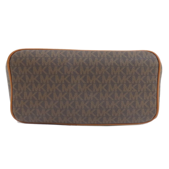 MICHAEL KORS Backpack PVC Brown MK signature Women Used Authentic