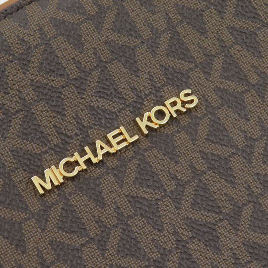 MICHAEL KORS Backpack PVC Brown MK signature Women Used Authentic