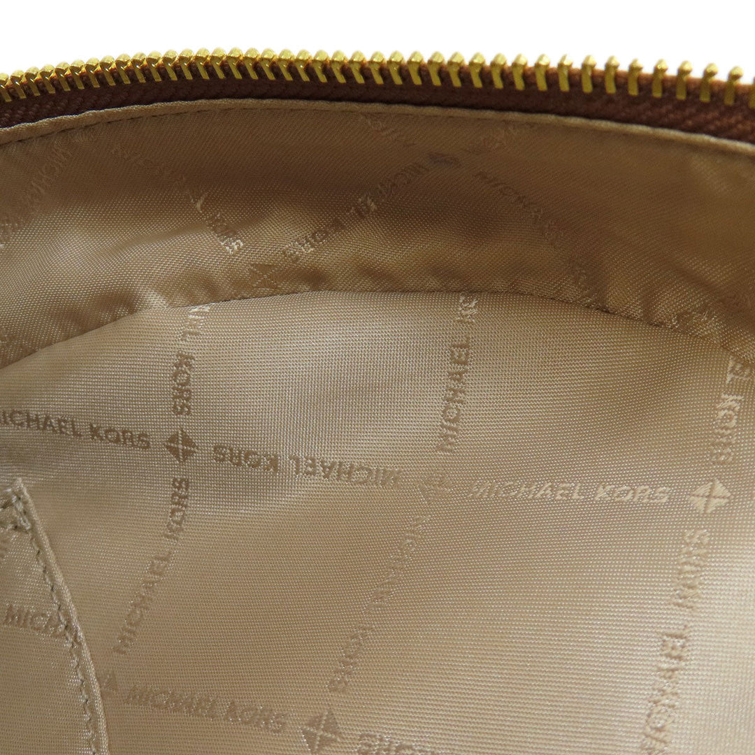 MICHAEL KORS Backpack PVC Brown MK signature Women Used Authentic