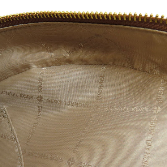 MICHAEL KORS Backpack PVC Brown MK signature Women Used Authentic