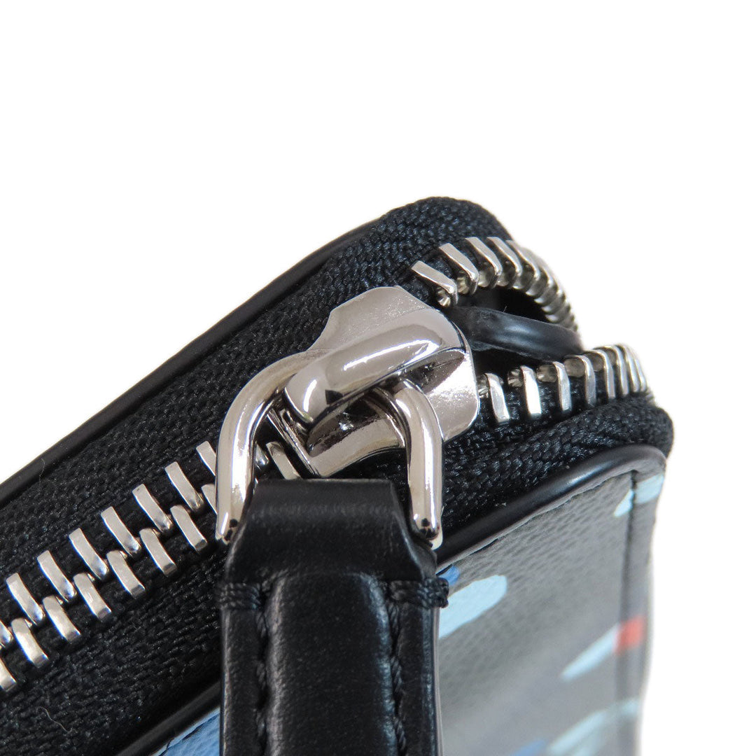 BURBERRY Long Wallet Purse PVC multicolor Camouflage Pattern Women Used Authentic