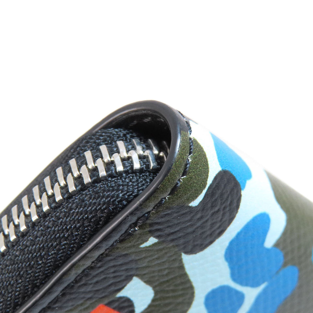 BURBERRY Long Wallet Purse PVC multicolor Camouflage Pattern Women Used Authentic