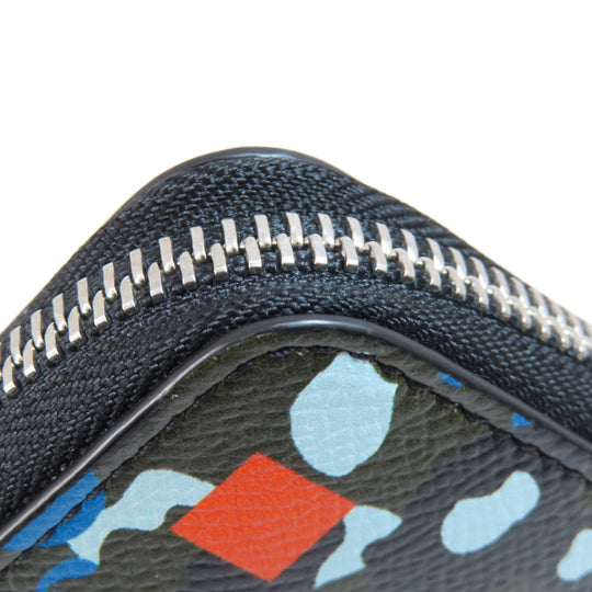 BURBERRY Long Wallet Purse PVC multicolor Camouflage Pattern Women Used Authentic