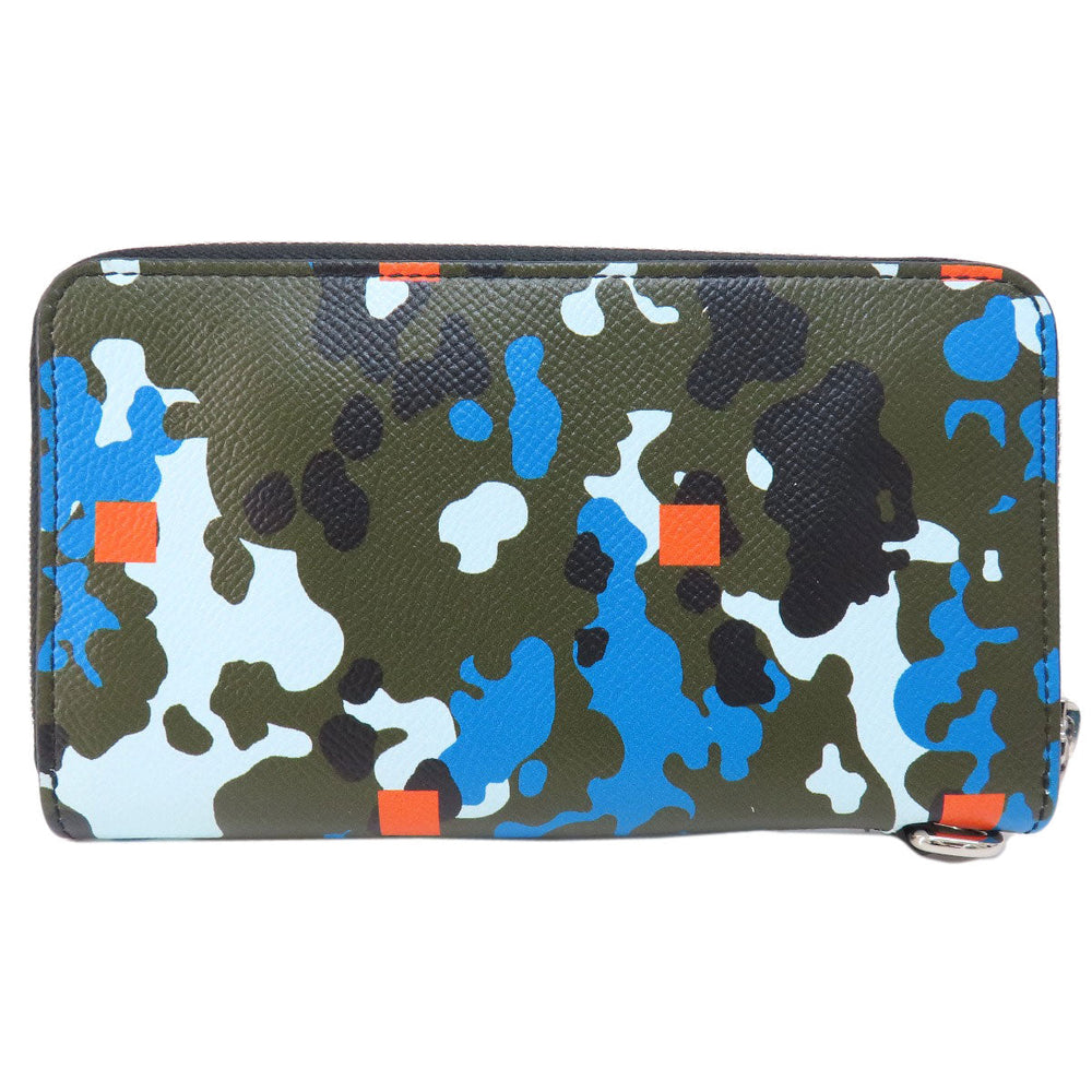 BURBERRY Long Wallet Purse PVC multicolor Camouflage Pattern Women Used Authentic