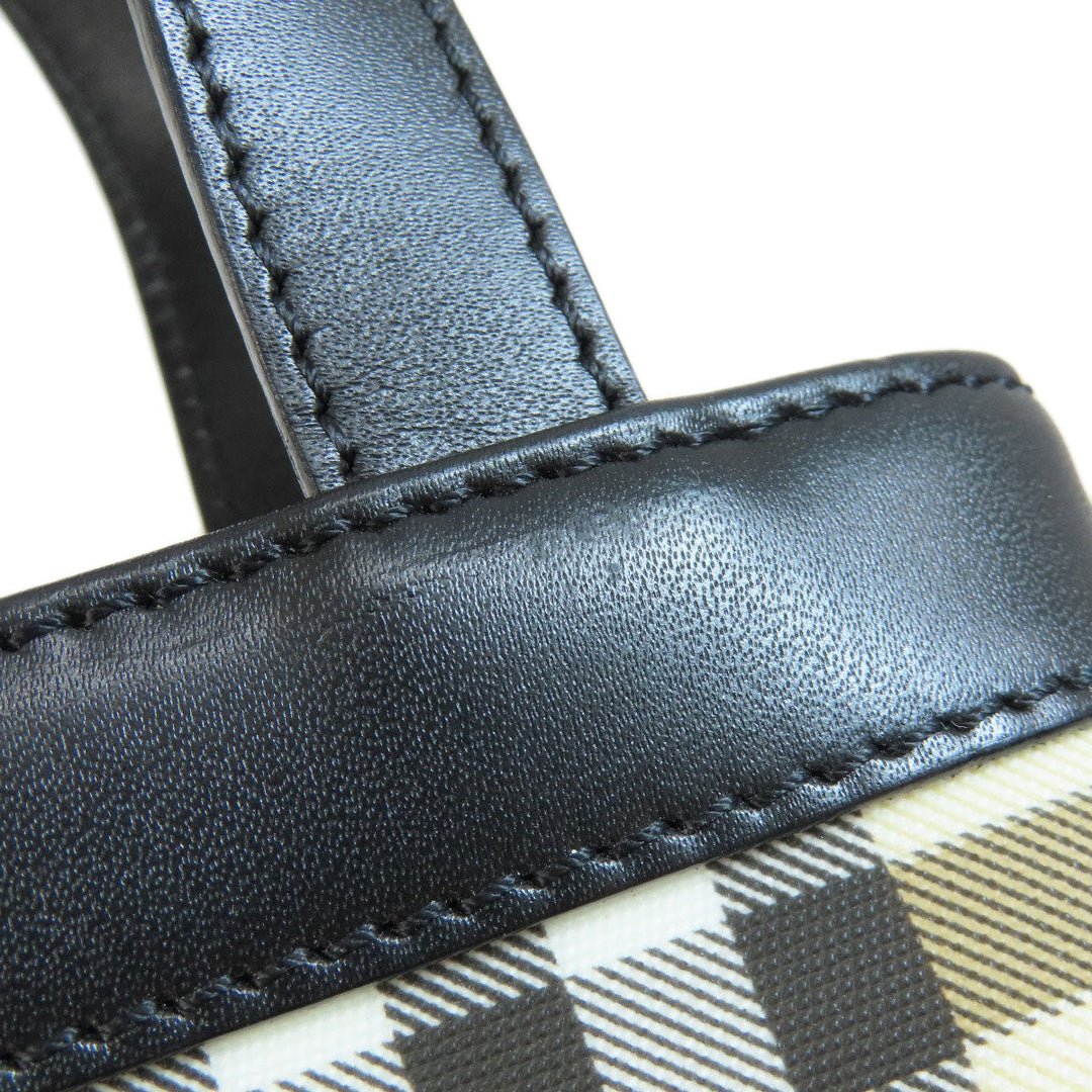 BURBERRY Handbag PVC beige Nova Check Women Used Authentic