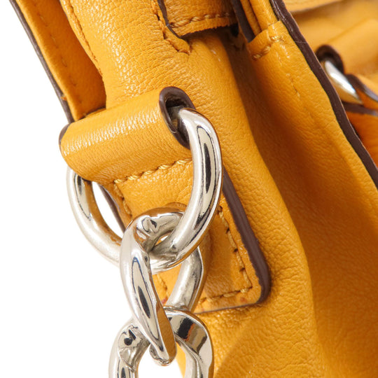 MICHAEL KORS Handbag leather yellow 2WAY Women Used Authentic