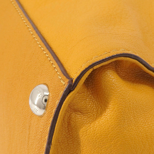 MICHAEL KORS Handbag leather yellow 2WAY Women Used Authentic