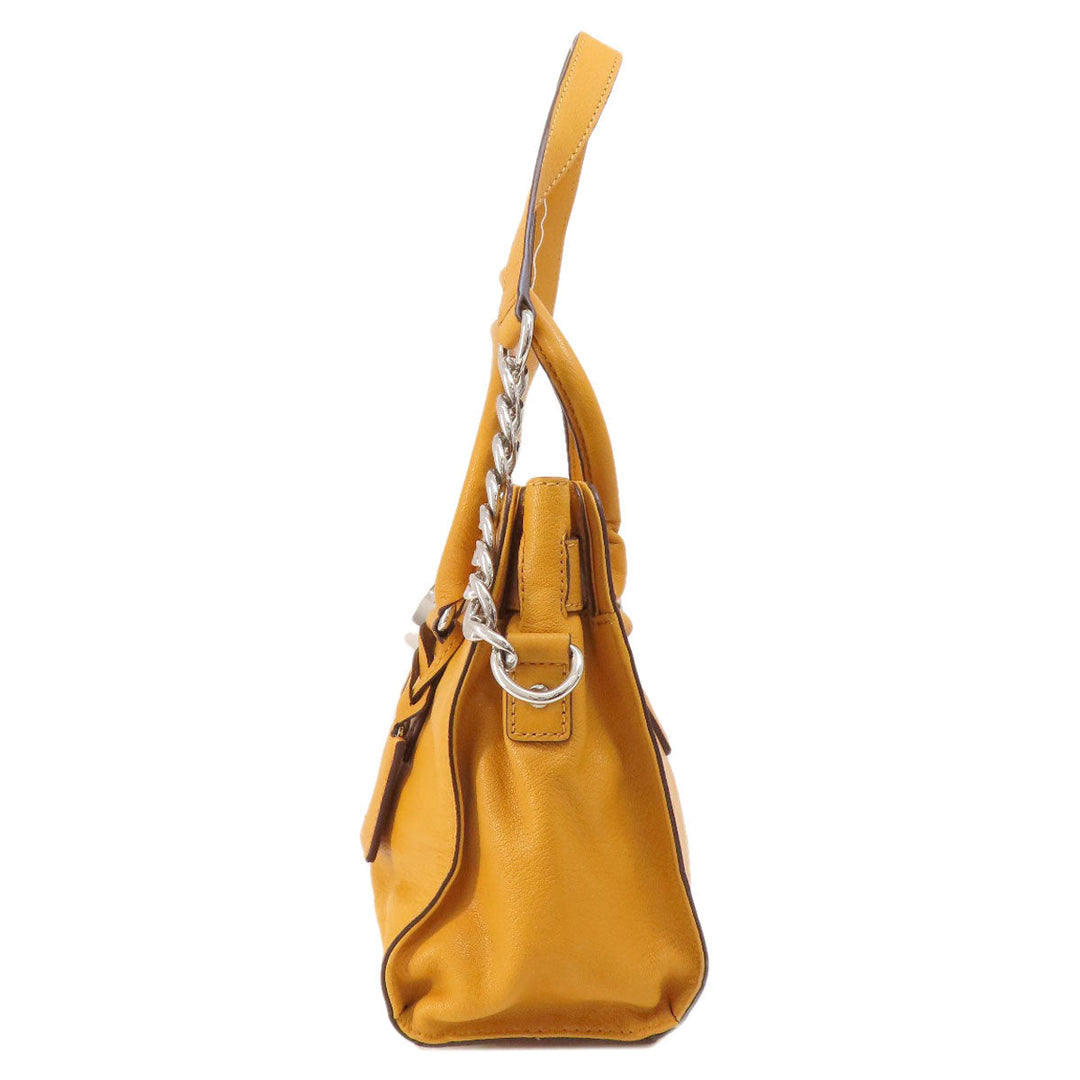 MICHAEL KORS Handbag leather yellow 2WAY Women Used Authentic