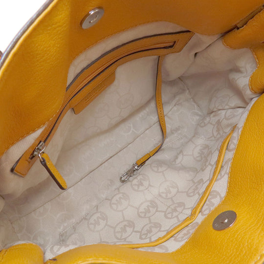 MICHAEL KORS Handbag leather yellow 2WAY Women Used Authentic