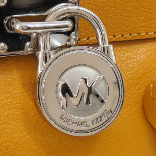 MICHAEL KORS Handbag leather yellow 2WAY Women Used Authentic