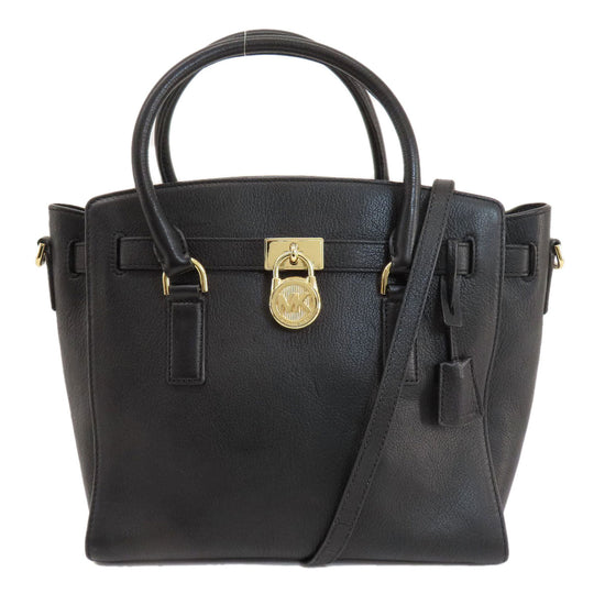 MICHAEL KORS Handbag leather black 2WAY Women Used Authentic