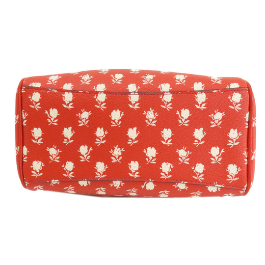 COACH Handbag F38160 PVC Red logo 2WAY flower motif Women Used Authentic