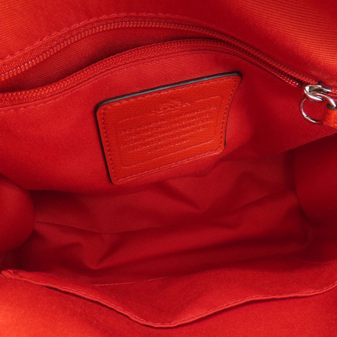 COACH Handbag F38160 PVC Red logo 2WAY flower motif Women Used Authentic