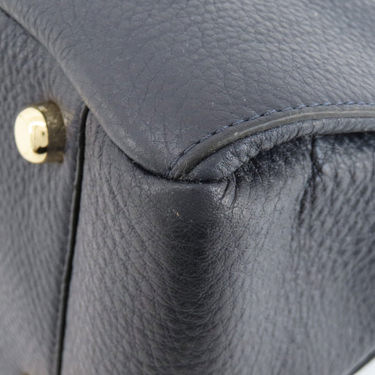 COACH Handbag F35185 leather Navy logo 2WAY Women Used Authentic