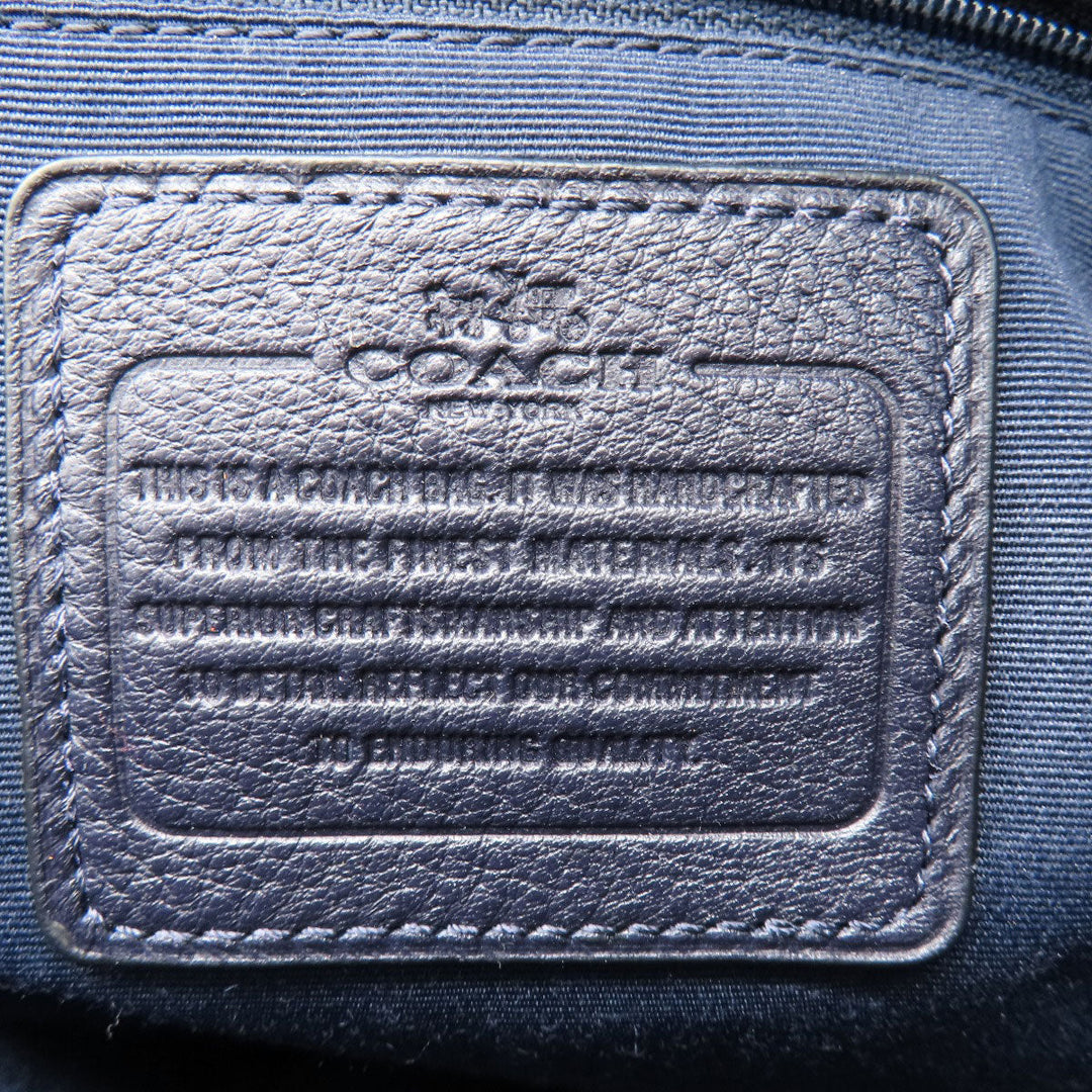 COACH Handbag F35185 leather Navy logo 2WAY Women Used Authentic