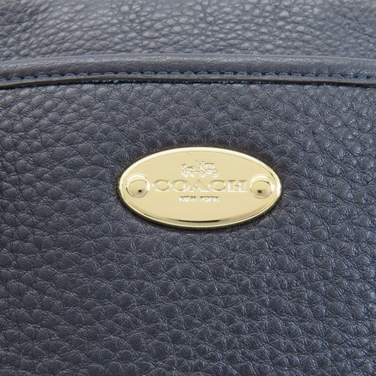 COACH Handbag F35185 leather Navy logo 2WAY Women Used Authentic