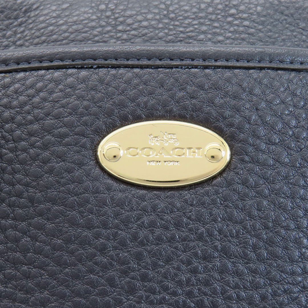 COACH Handbag F35185 leather Navy logo 2WAY Women Used Authentic