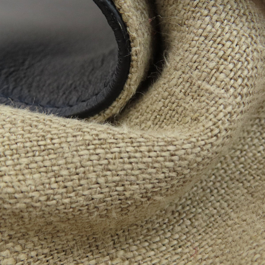 CELINE Tote Bag Leather, Canvas Navy Trapeze Women Used Authentic