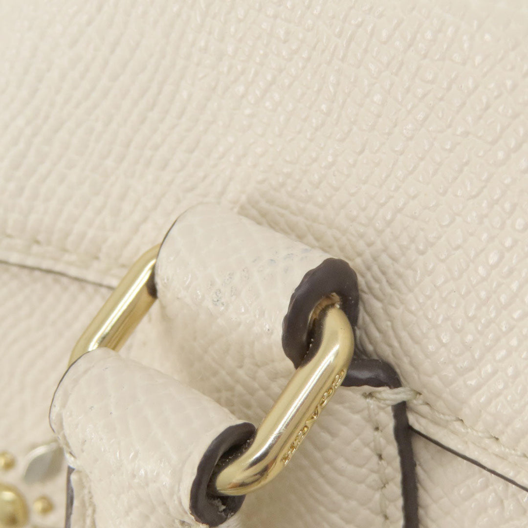 COACH Handbag F73172 leather white Flower 2WAY Women Used Authentic