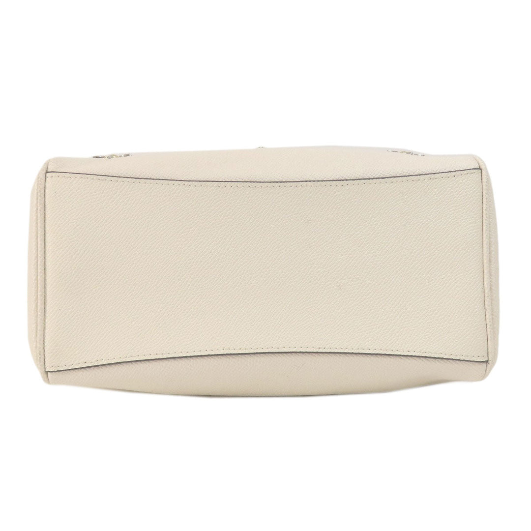 COACH Handbag F73172 leather white Flower 2WAY Women Used Authentic