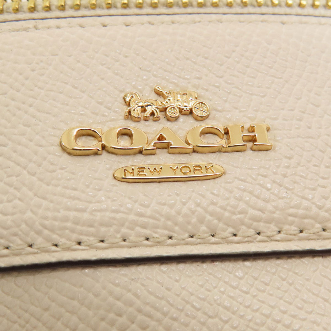 COACH Handbag F73172 leather white Flower 2WAY Women Used Authentic