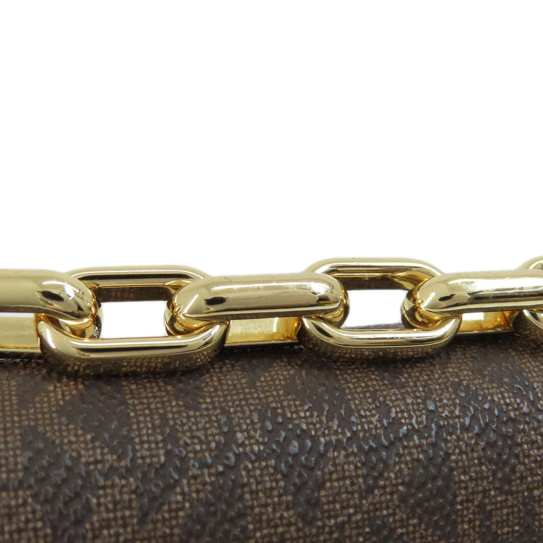 MICHAEL KORS Handbag PVC Brown MK Signature 2WAY Women Used Authentic