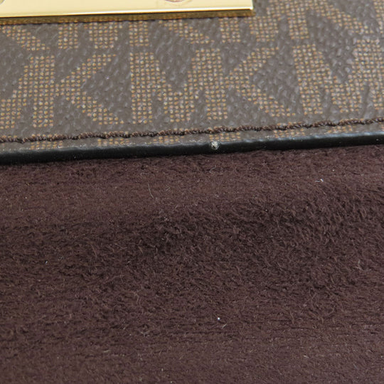MICHAEL KORS Handbag PVC Brown MK Signature 2WAY Women Used Authentic
