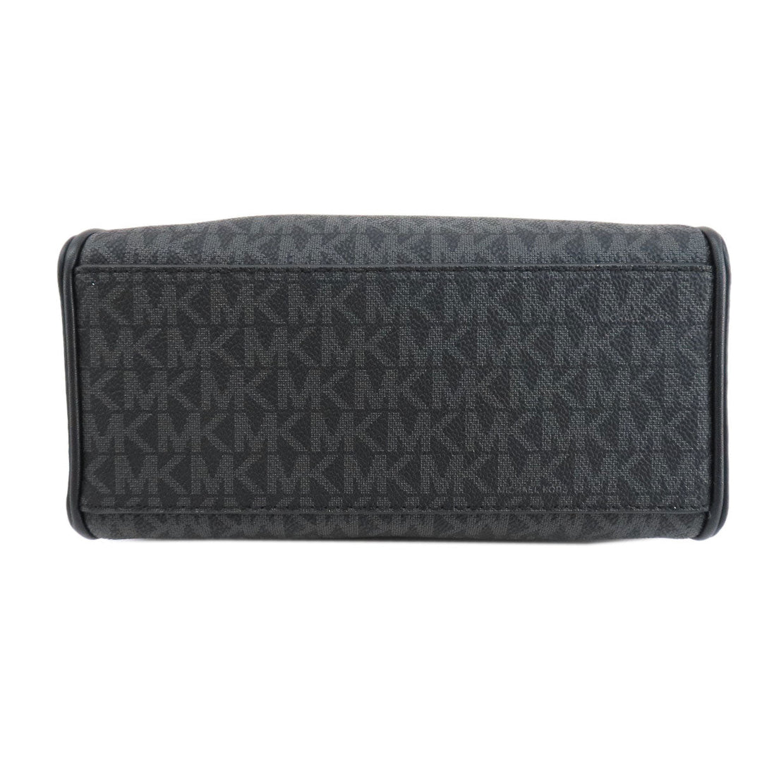MICHAEL KORS Handbag PVC black MK Signature 2WAY Women Used Authentic