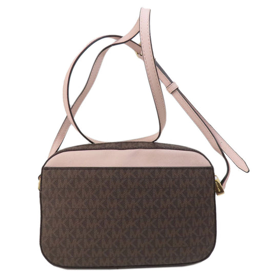 MICHAEL KORS Shoulder Bag PVC Brown MK signature Women Used Authentic