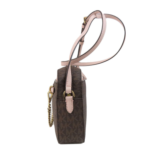 MICHAEL KORS Shoulder Bag PVC Brown MK signature Women Used Authentic