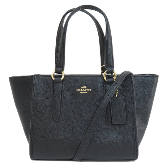 COACH Handbag F11925 PVC black 2WAY Women Used Authentic