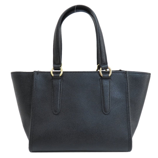 COACH Handbag F11925 PVC black 2WAY Women Used Authentic