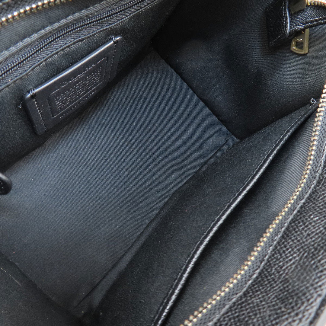 COACH Handbag F11925 PVC black 2WAY Women Used Authentic